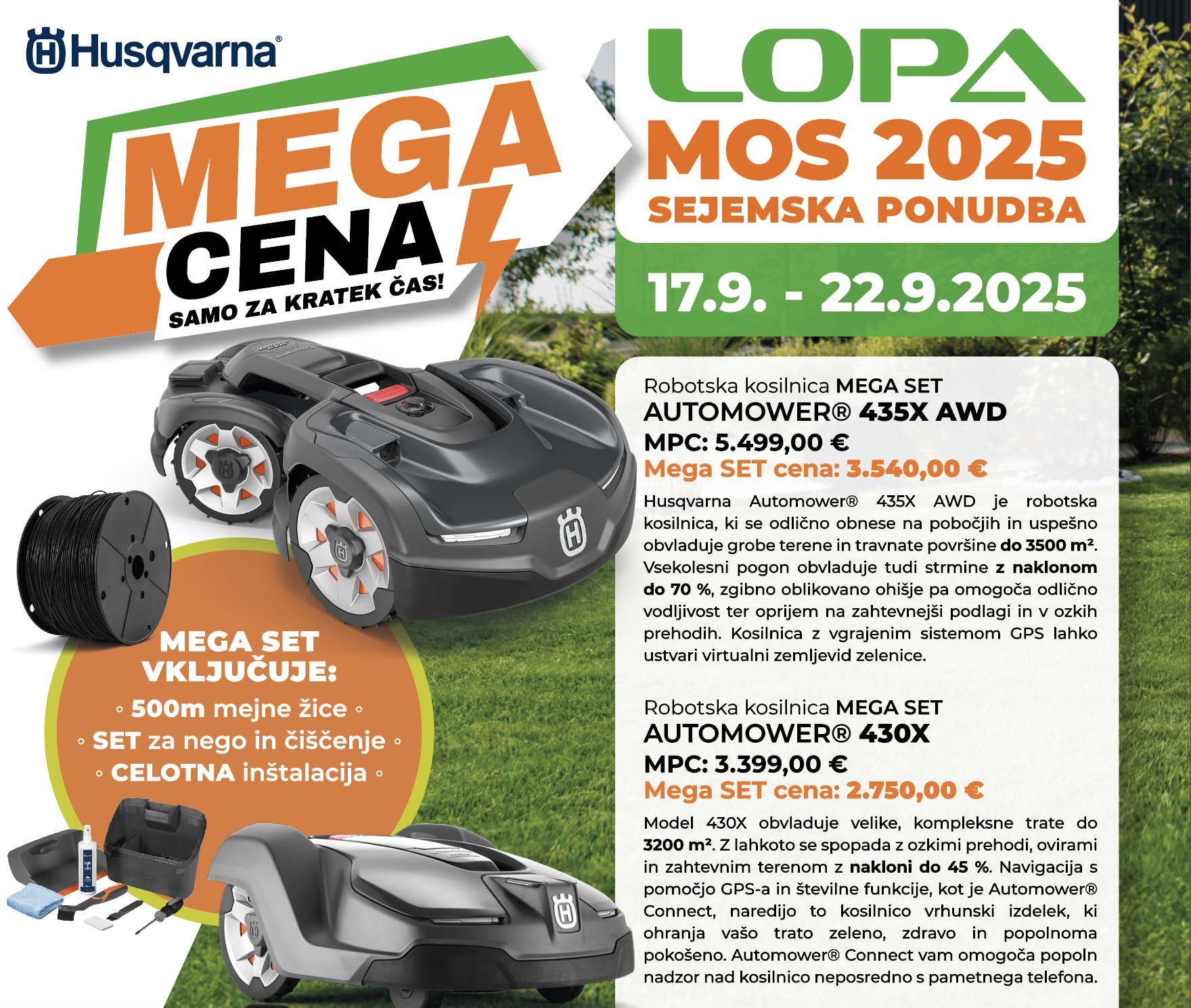 Robotska kosilnica Automower 430X - MEGA SET samo do 22.9.2025 2 Robotska kosilnica Automower 430X - MEGA SET samo do 22.9.2025 - slika 2